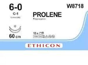 Ethicon W8718 Prolene 6-0 Blue Monofilament Suture