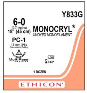 Ethicon Y833G Monocryl Suture