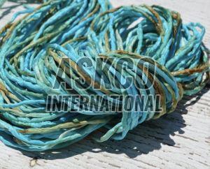 Yarn Strips Dyed Silk Fabric