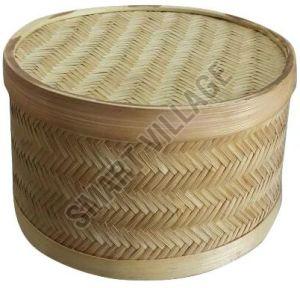 Plain Bamboo Round Box