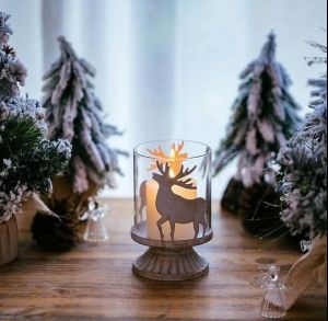 Metal Reindeer Candle Holder