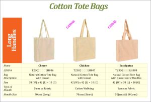 Long Handle Cotton Tote Bags