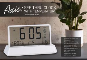 SEE THRU CLOCK WITH TEMPERATURE