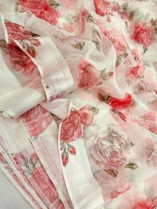 Printed Organza Silk Fabric