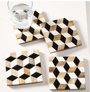 Wood Resin Coaster Set