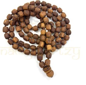 108 Carved Rough Beads Tulsi Mala