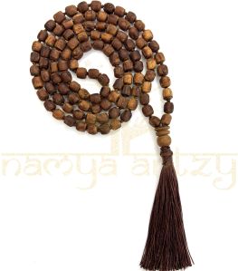 108 Small Tumble Rough Beads Tulsi Mala