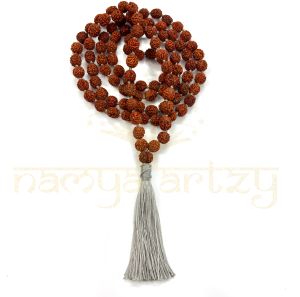 12mm Hand-knotted Mix-Faces Rudraksha Japa Tassel Mala
