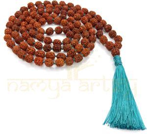 12mm Hand-knotted Mix-Faces Rudraksha Japa Tassel Mala