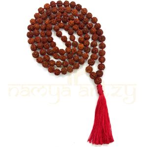 12mm Hand-knotted Mix-Faces Rudraksha Japa Tassel Mala