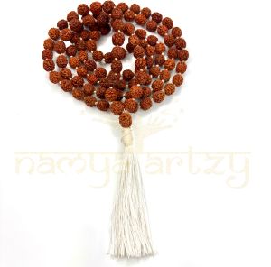 12mm Hand-knotted Mix-Faces Rudraksha Japa Tassel Mala