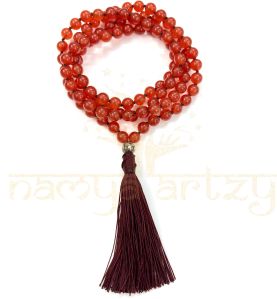 Handmade, Sparkle Red Onyx 108 Beads Hand-Knotted Japa MalaNecklace
