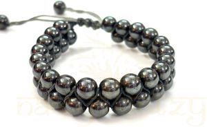 Handmade, Natural Hematite Gemstone Hand-Knotted Bracelet