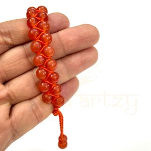 Handmade, Natural &AMP; Beautiful Carnelian Gemstone Double Line Macrame Healing Bracelet