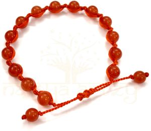 Handmade, Natural Carnelian Round Gemstone Hand-Knotted Bracelet