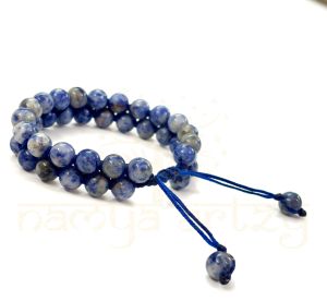 Handmade, Natural & Beautiful Sodalite Gemstone Double Line Macrame Healing Bracelet