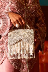 Ladies Ivory White Julia Box Hand Bag