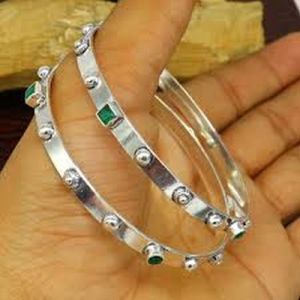 Gemstone Silver Bangles