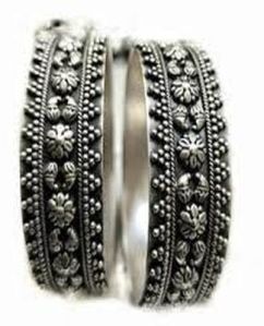 Temple Silver Bangles