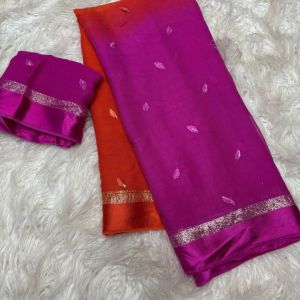 Ladies Multicolor Satin Saree