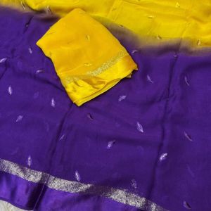Ladies Multicolor Satin Saree