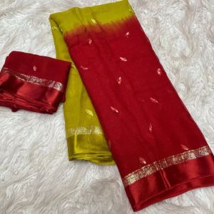 Ladies Multicolor Satin Saree