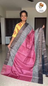 Ladies Digital Print Linen Saree