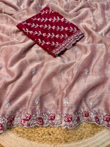 Embroidered Chiffon Saree