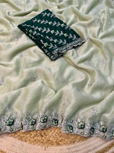 Embroidered Chiffon Saree