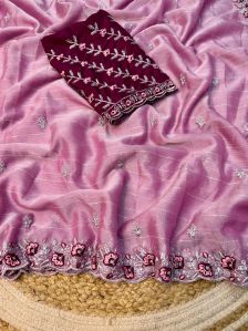 Embroidered Chiffon Saree