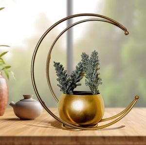 Moon Shape Metal Flower Vase