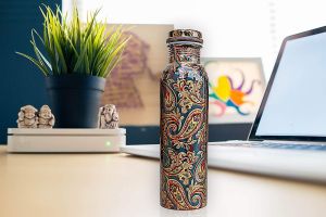 Printed Copper Water Bottle Gift Set