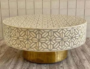Round Bone Inlay Table