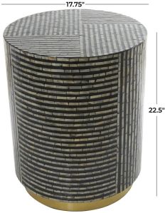 Round Bone Inlay Table