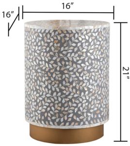 Round Bone Inlay Table