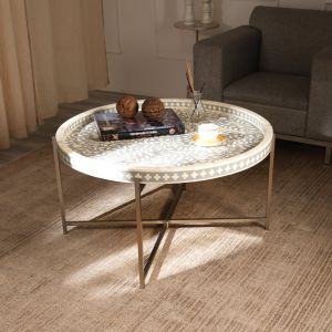 Round Bone Inlay Table