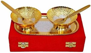 Gold Plated Brass Bowl Gift Set