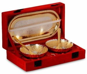 Gold Plated Brass Bowl Gift Set