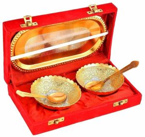 Gold Plated Brass Bowl Gift Set