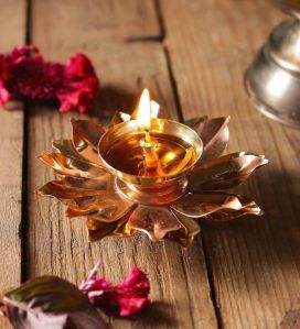 Copper Brass Lotus Diya