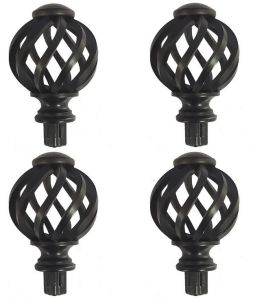 Black Matt Swirl Iron Curtain Rod