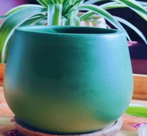 Matte Painted Terracotta Pot Indoor Planter Dark Green