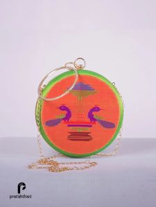 Green Yeola Handmade Paithani Sling Bag