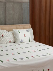 Hand Block Printed Lavender and Carnation Bedsheets