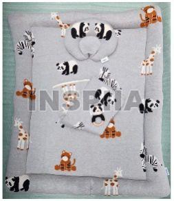 Certified Knitted Cotton Baby Mattress Gift Set with Head Pillow, Rattle & Baby Blanket