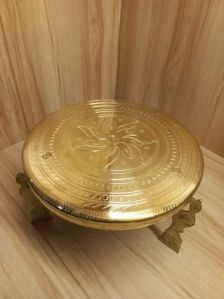 12 Inch Round Brass Mukkali Stand