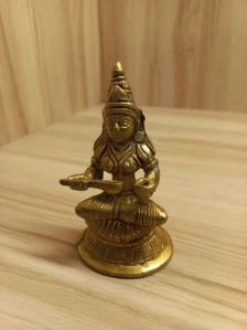 4 Inch Brass Annapurani Statue