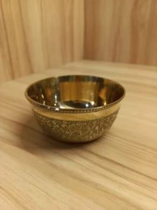 4 Inch Brass Carved Bowl