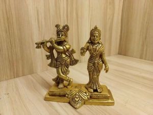 Brass Radha Krishna Statue