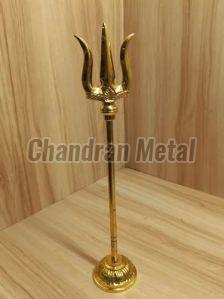 2 Feet Brass Trident Trishul